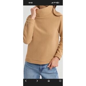 Dudley Stephens Park Slope Turtleneck Size L Vello Fleece Soft Long Sleeve Brown